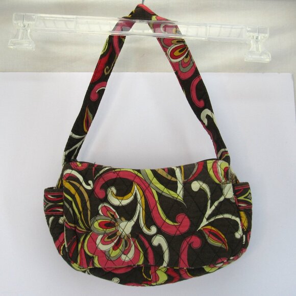 Vera Bradley Puccini Small Handbag Purse Red/Yellow/Pink and Brown Full Zip - Picture 3 of 9